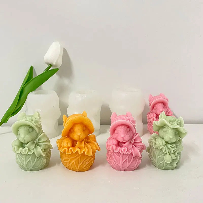 3D Rabbit Flower Silicone Mold – DIY Soap, Candle & Resin
