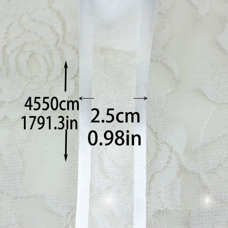 50 Yards White Organza Ribbon 1" – Gift, Wedding & Craft Decor