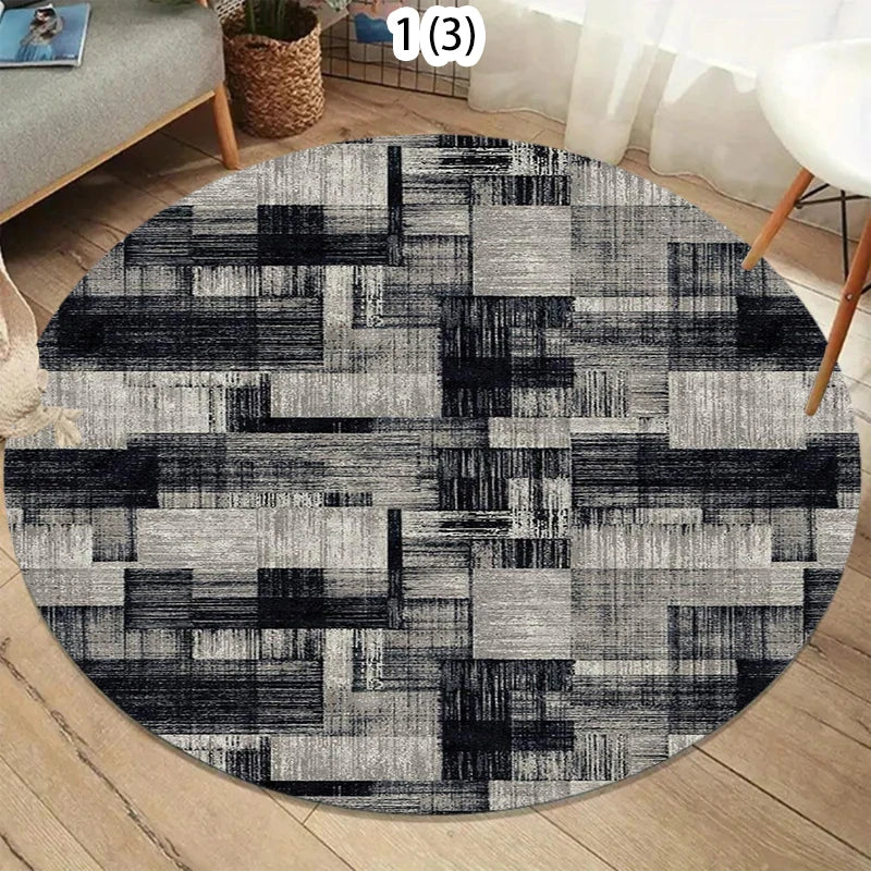 Round Area Rug – Modern Minimalist Polyester Floor Mat