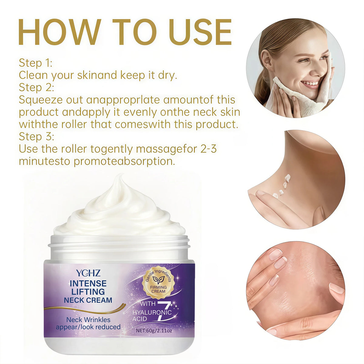 YCHZ Lifting Face & Neck Cream – Day & Night Moisturizer 60g