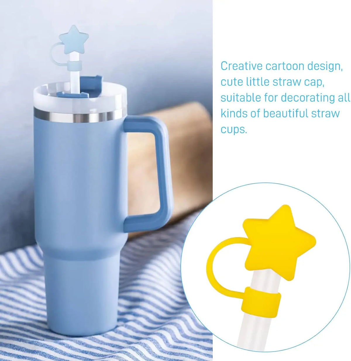 Star Silicone Straw Cover for Stanley 30 & 40 Oz Tumbler | 10mm