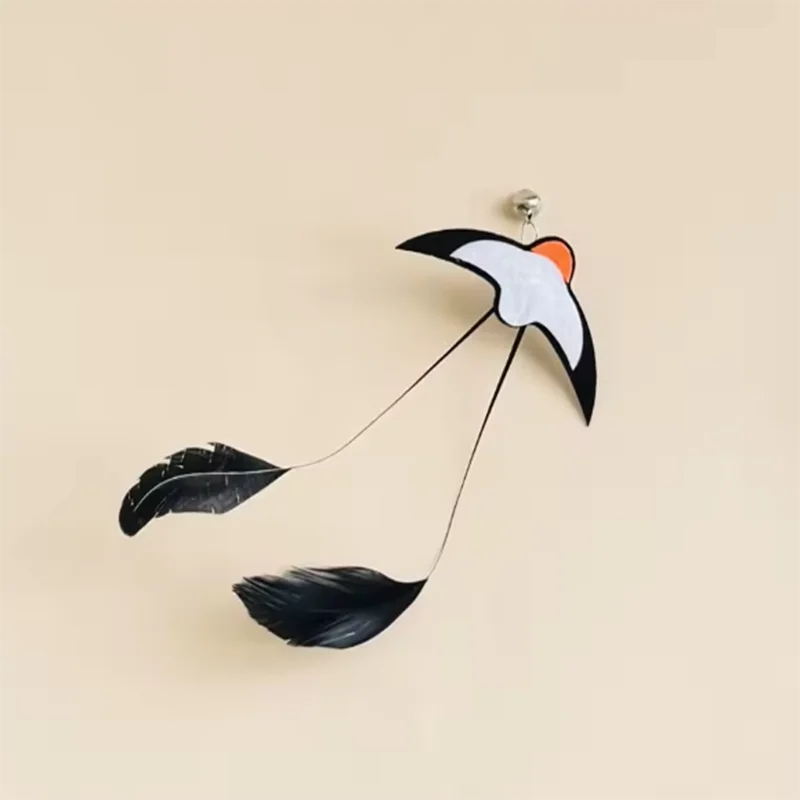 Cat Feather Teaser Wand Toy with Bells – Interactive Play