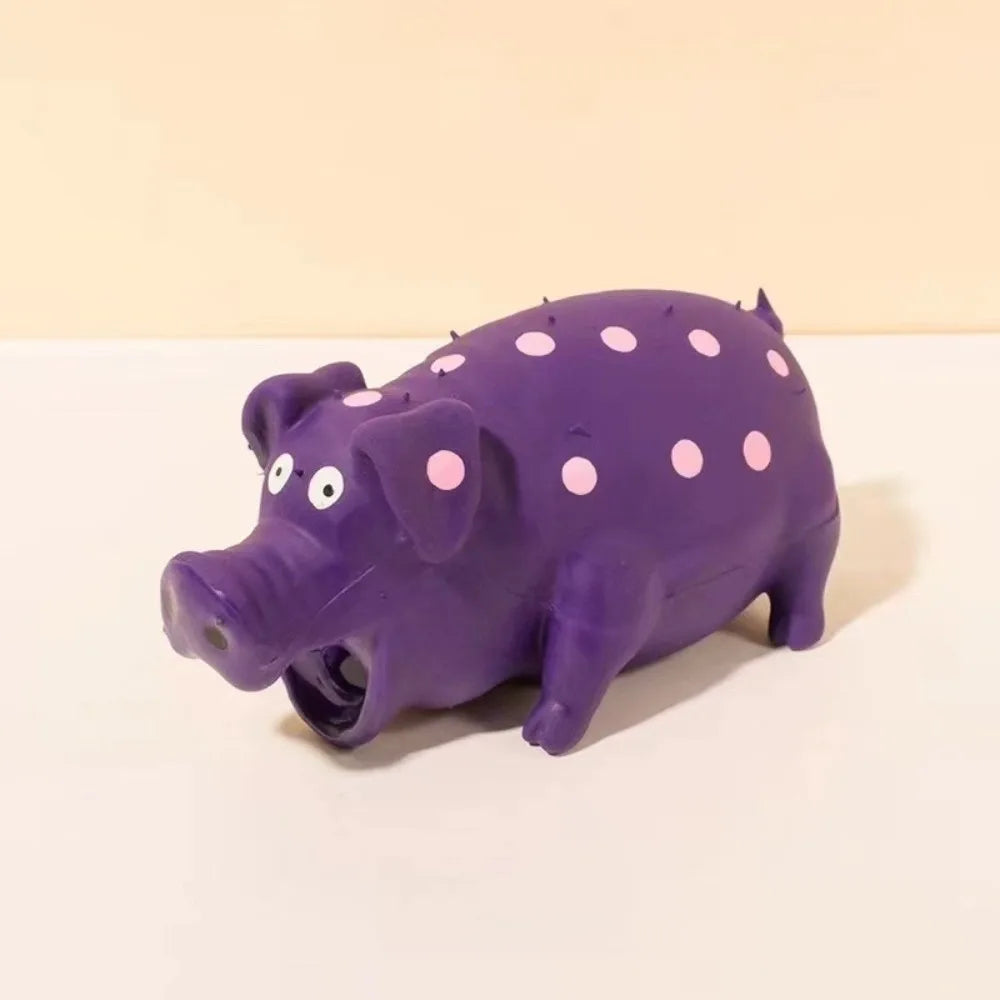 Squeaky Pig Dog Toy – 4" Soft Latex Chew Toy for Dogs