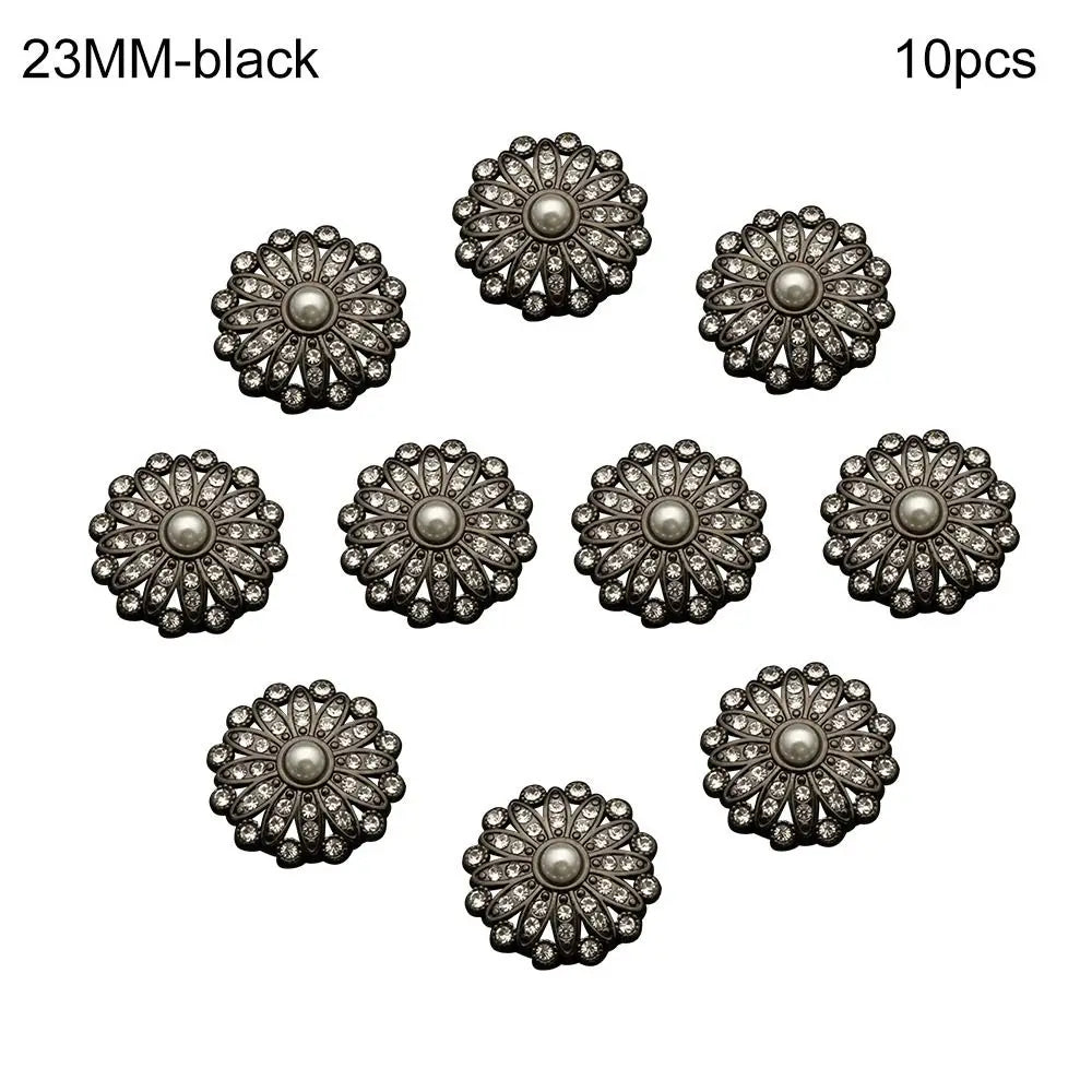 10-Piece Rhinestone Pearl Shank Buttons for DIY Sewing