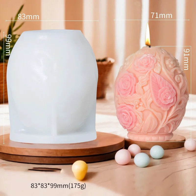 3D Easter Egg Silicone Mold – Candle, Resin & Plaster Crafts