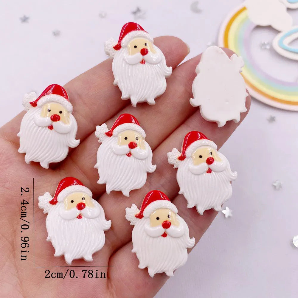 20pcs Resin Christmas Flatback Cabochons – Santa & Star DIY