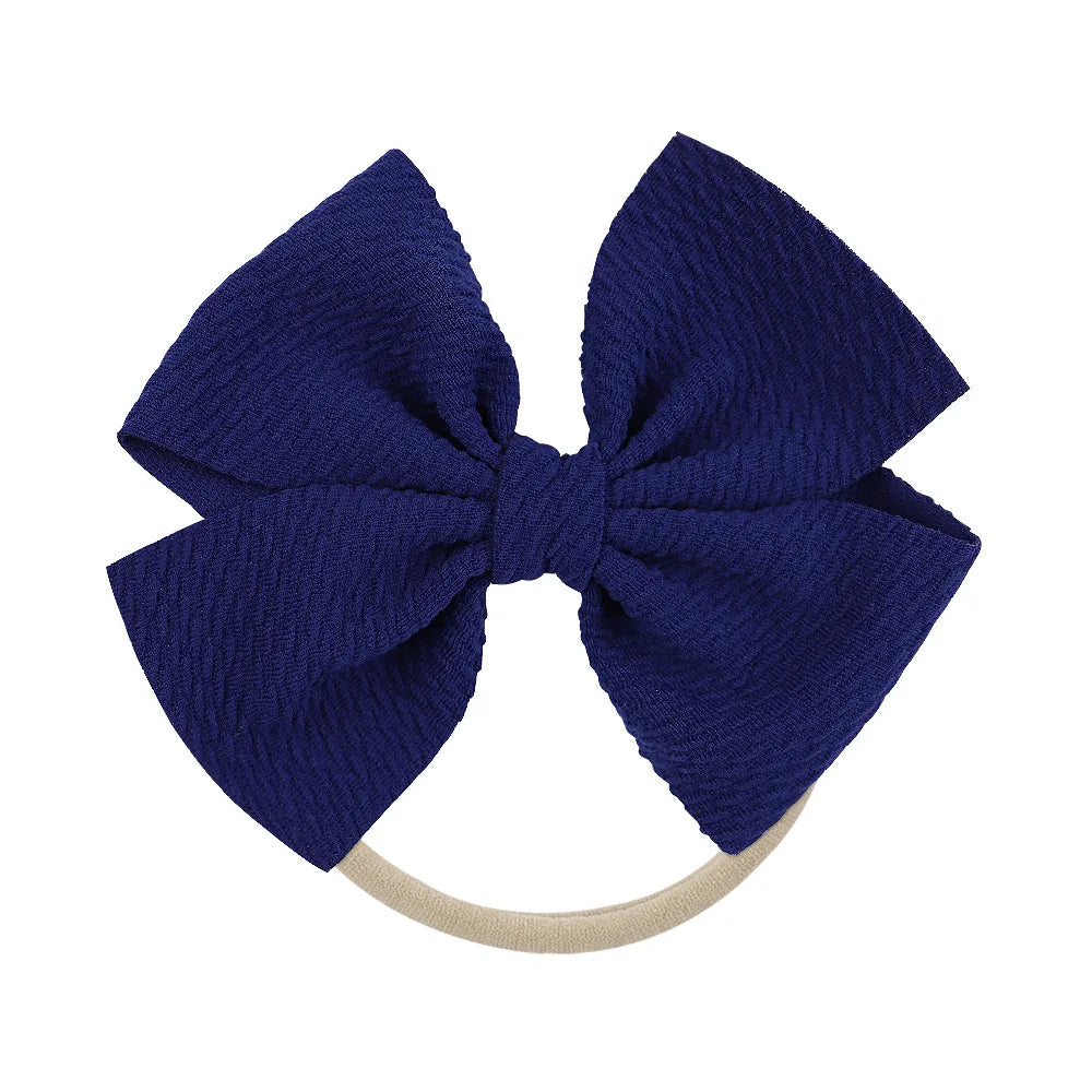 12-Pack Grosgrain Ribbon Hair Bows – Elastic Ponytail Holders