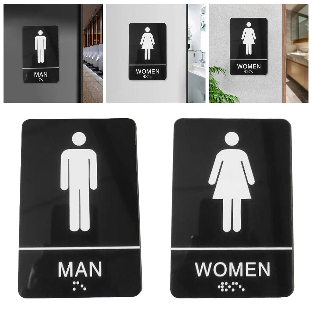 Self-Adhesive Acrylic Restroom Sign | Wall & Door Plaque