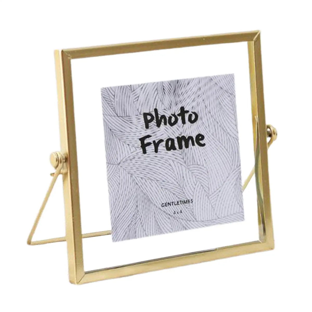Square Gold Floating Glass Photo Frame | Wedding & Home Decor
