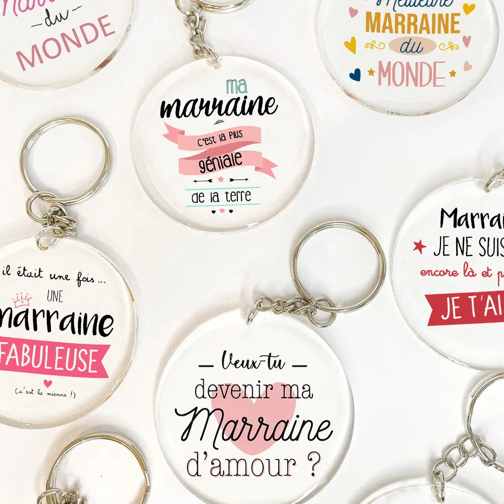 Godmother Acrylic Keychain – Thoughtful Gift for Marraine