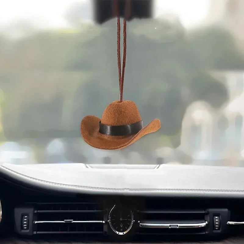 Cowboy Hat Car Pendant – Western Rearview Mirror Decor
