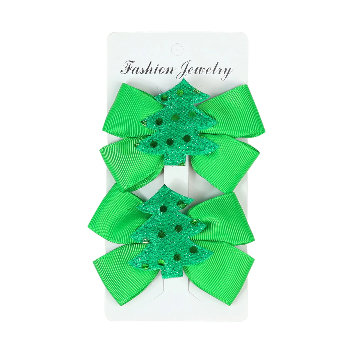 2-Pack Christmas Bow Hair Clips – Santa Snowflake Hairpins