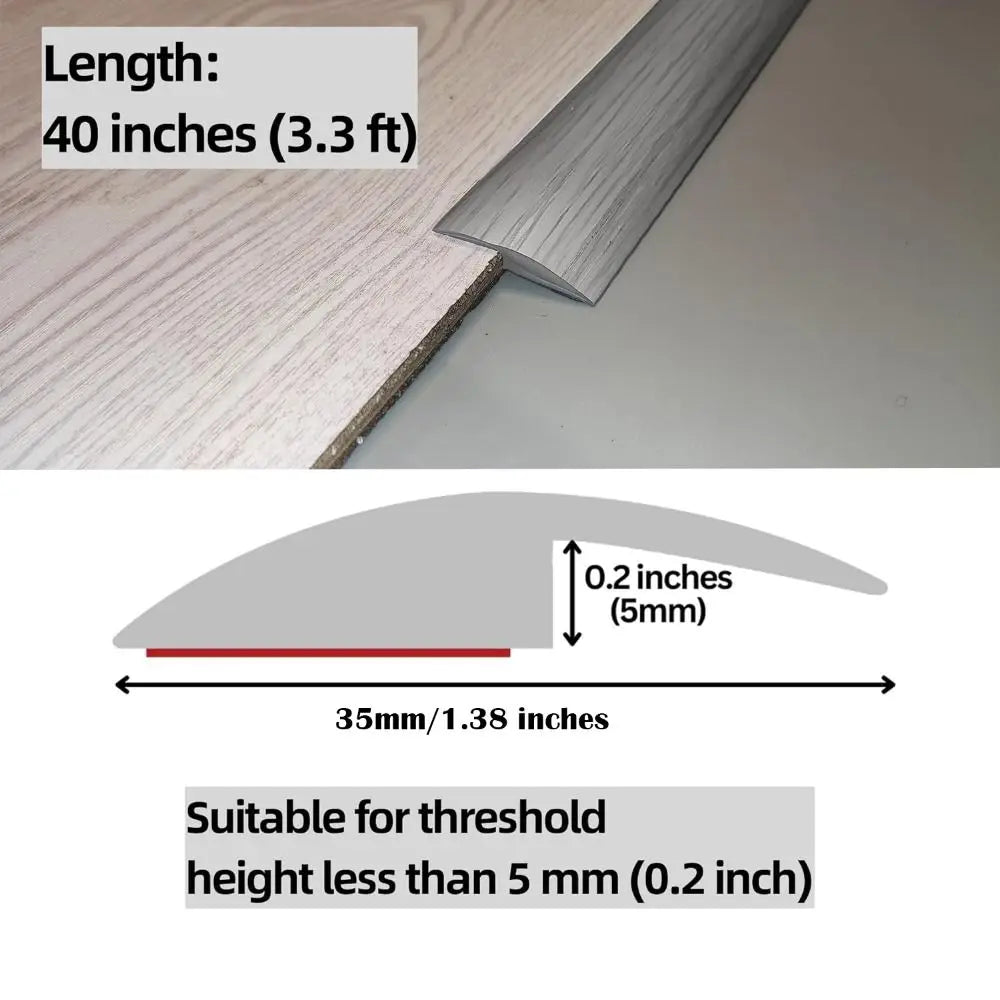 PVC Floor Transition Strip – Cuttable Self-Adhesive Threshold