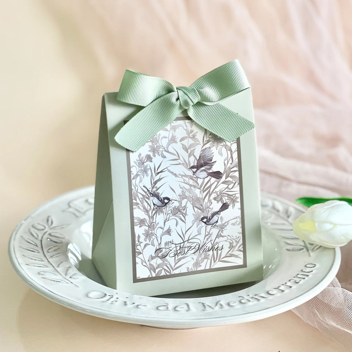 Floral Birds Forest Wedding Candy Gift Box | DIY Kraft Paper