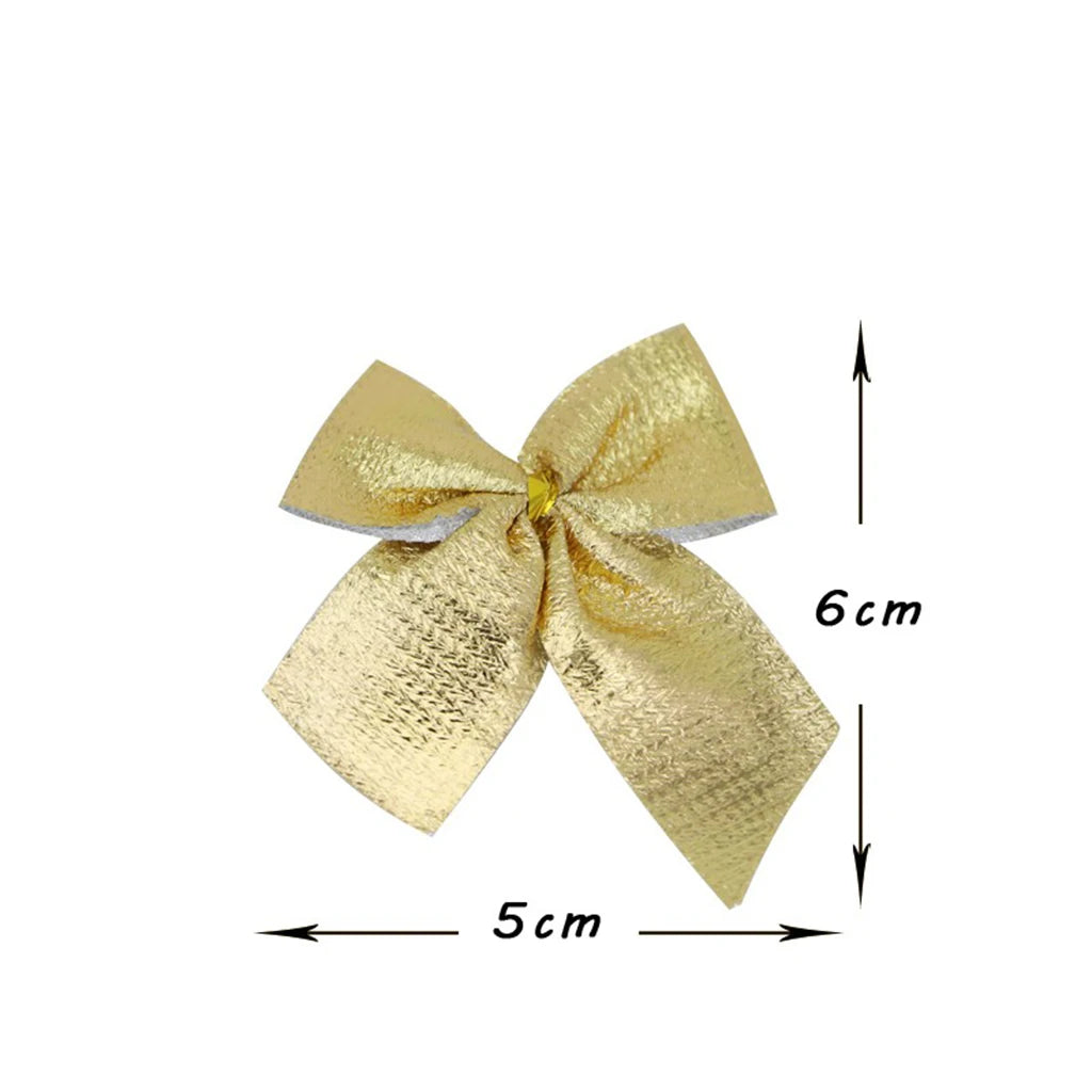 Christmas Tree Bow Decorations 12Pcs – 6cm Holiday Bows