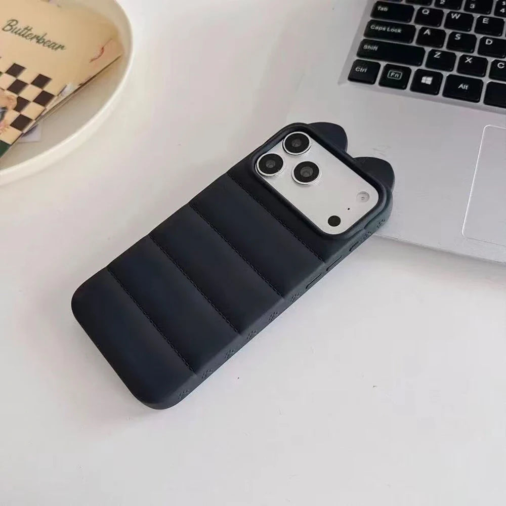 3D Cat Ear iPhone Case – Korean Cute Soft Silicone Cover
