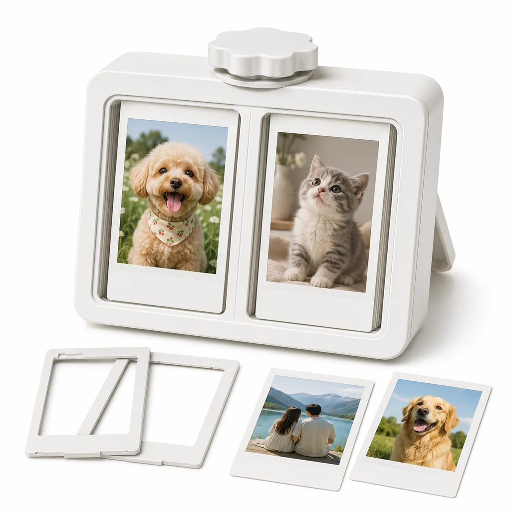 360° Rotating Polaroid Photo Frame – 3-Inch Stereoscopic Album