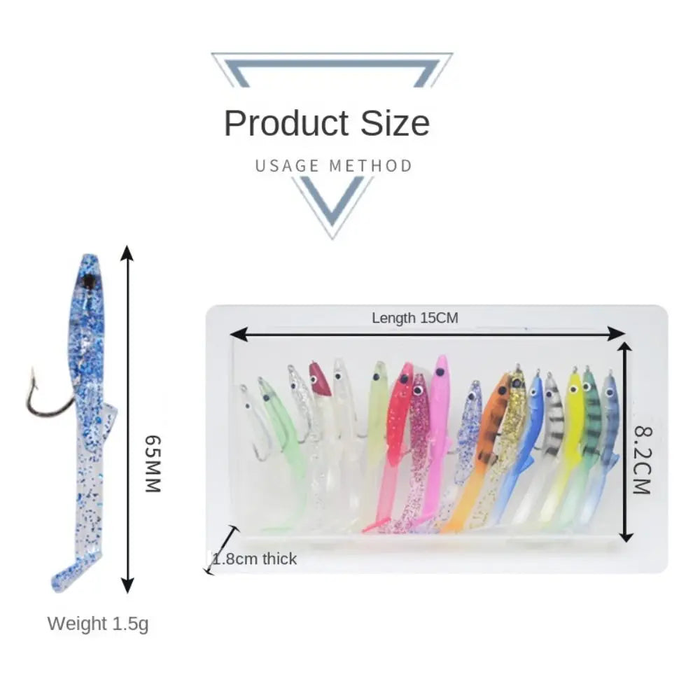 17-Piece Soft PVC Fishing Lures – Mixed Color Shad Bait Set