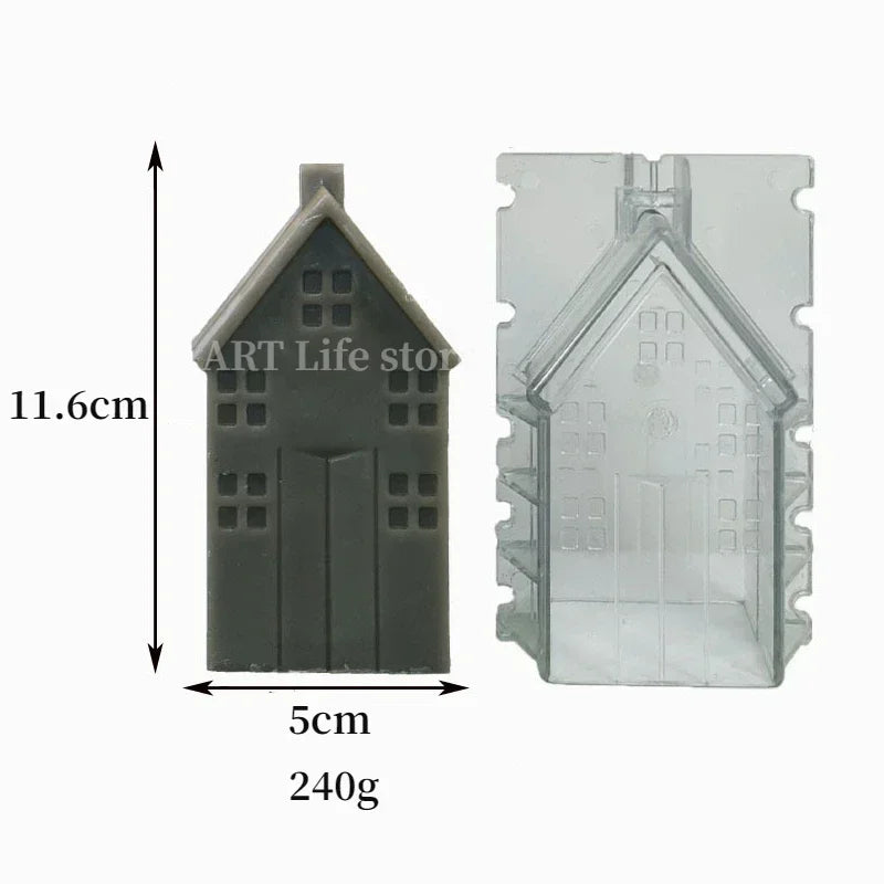 House-Shaped Acrylic Candle Mold Set – DIY Villa Candle Making