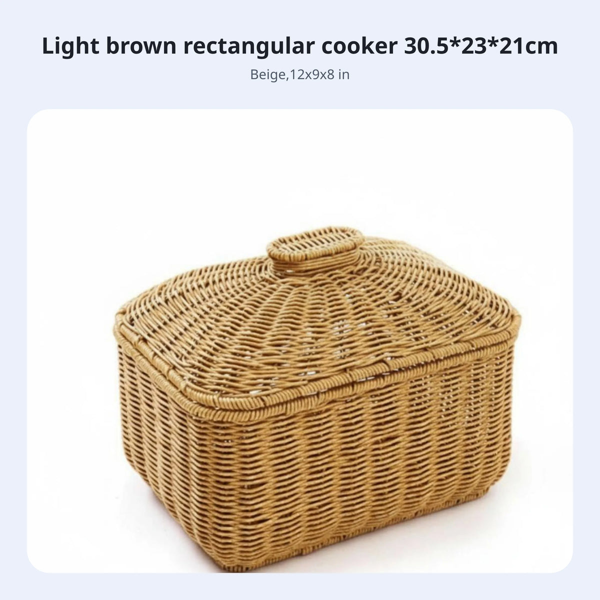 Round Rattan-Style Woven Basket with Lid | Aesthetic Storage Box