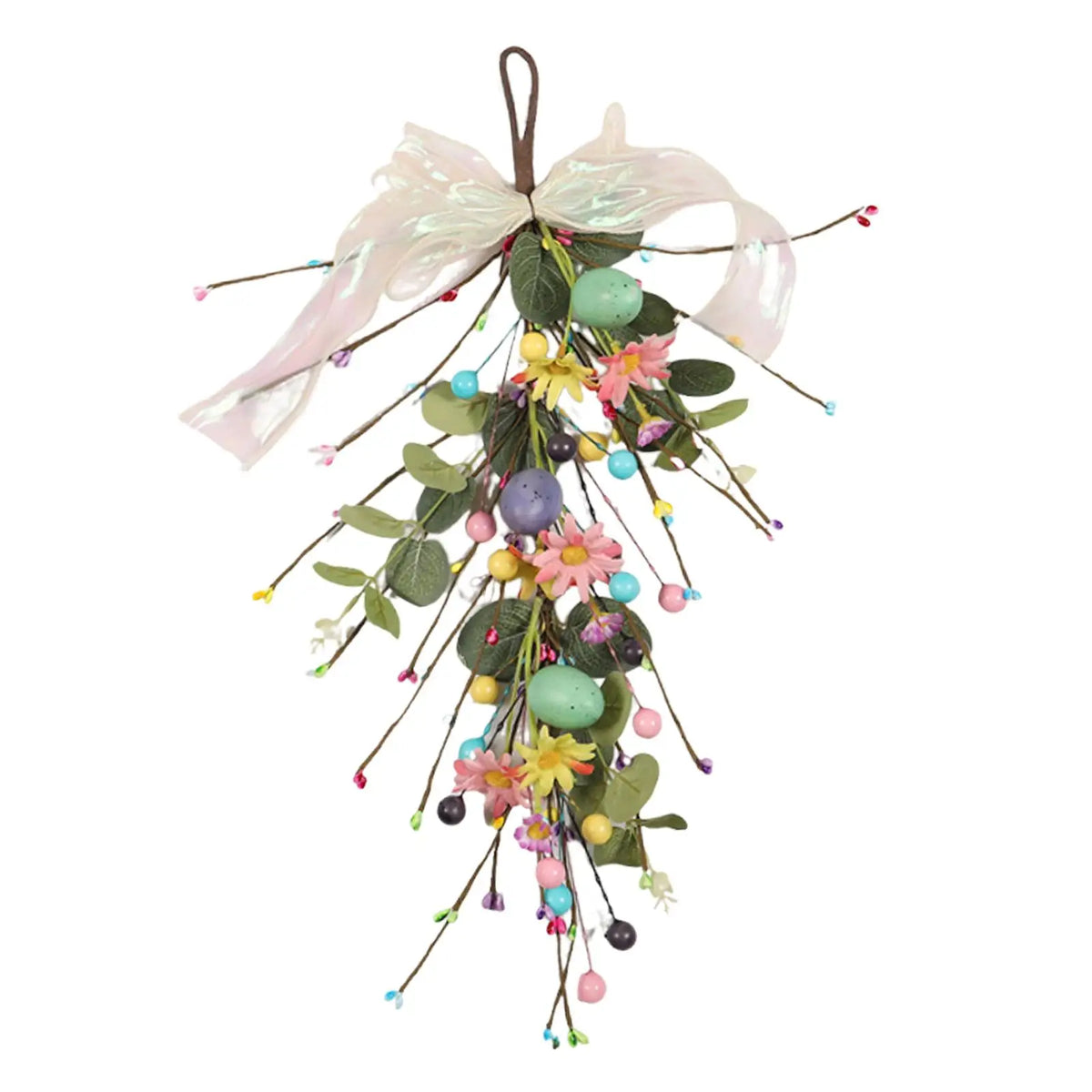 Artificial Easter Garland Floral Wreath | Spring Front Door Décor