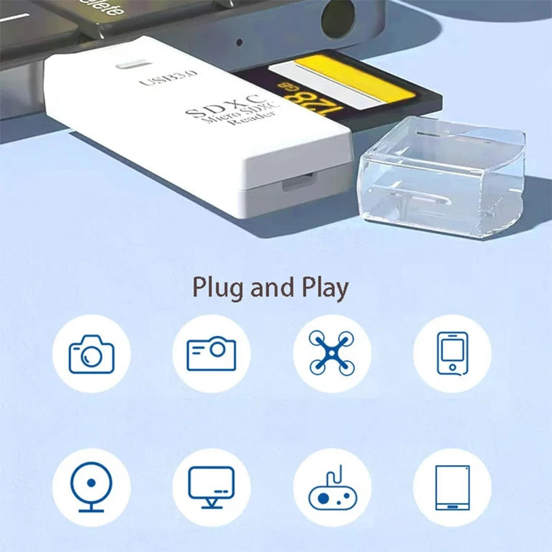 USB 3.0 SD & TF Card Reader – High-Speed 2-in-1 Adapter