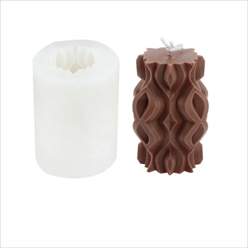 S-Shape Striped Cylindrical Silicone Mold – Candle Soap Resin