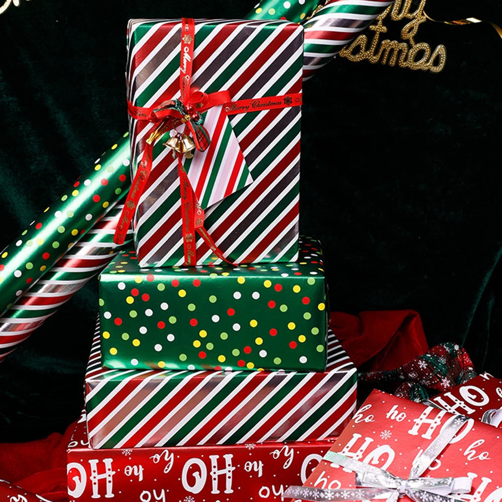 Recyclable Kraft Christmas Wrapping Paper Roll 300x43cm
