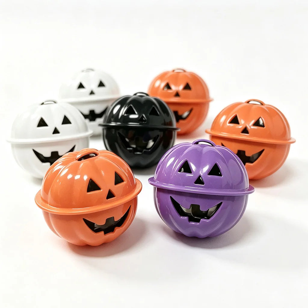 Halloween Copper Pumpkin Bells Pendants – 3cm, 4-Pack