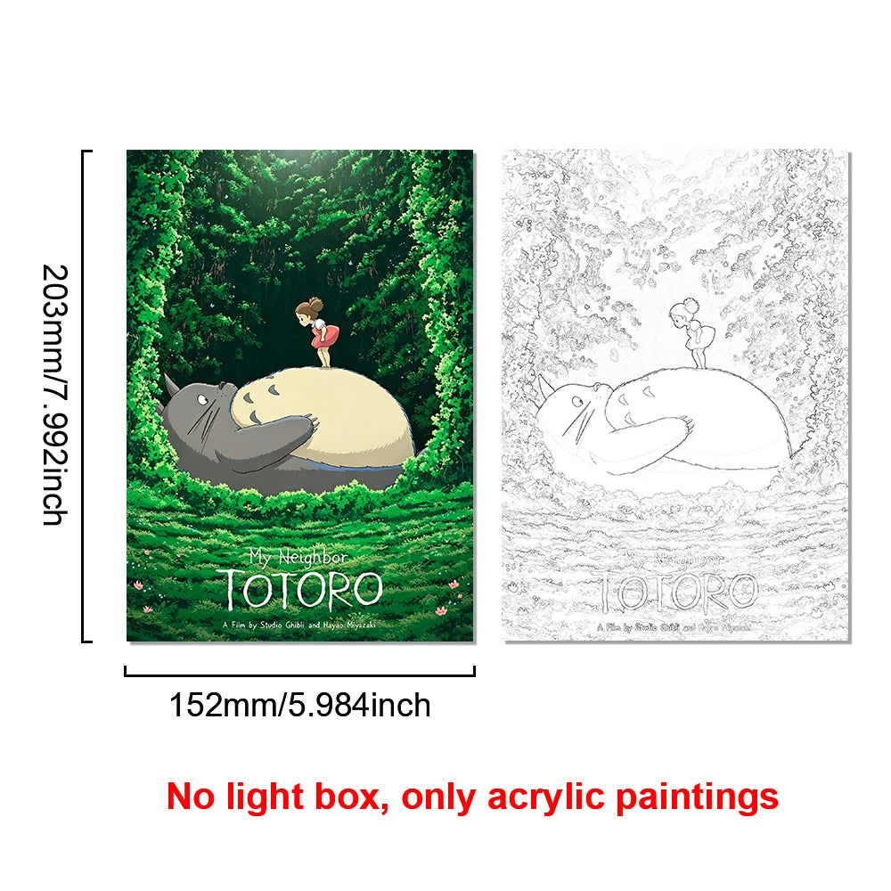 Totoro Acrylic LED Night Light | Anime Illuminated Wall Lamp