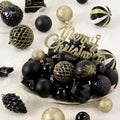 Black Gold Shatterproof Christmas Ball Ornaments – 65-Piece Set
