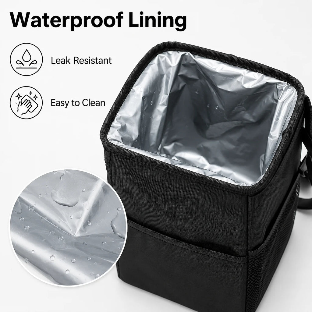 Waterproof Car Trash Bin – Self-Closing Lid & Backseat Organizer