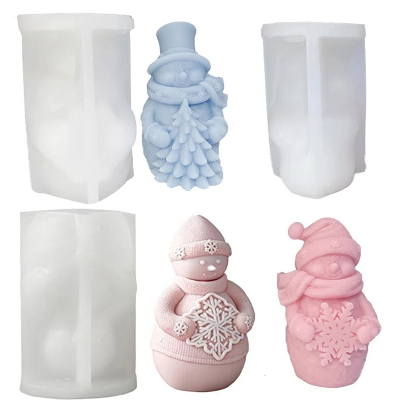 3D Santa Claus Snowman Silicone Candle Mold – Christmas DIY