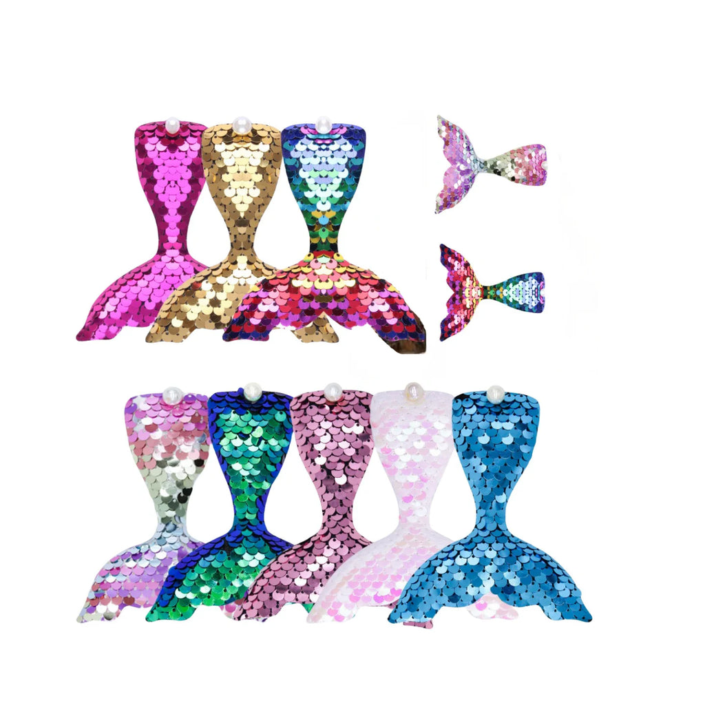 20-Pack Girls Glitter Sequin Mermaid Hair Clips for Kids