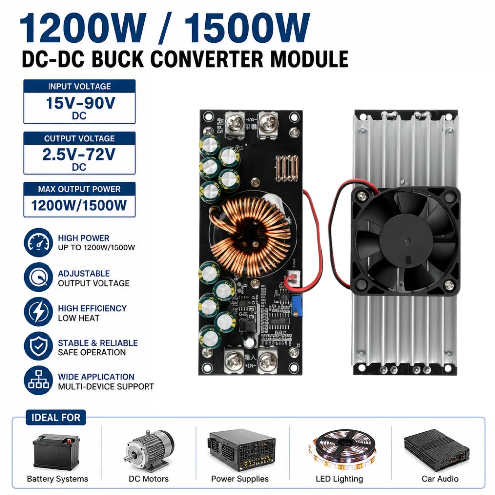 1200W/1500W DC-DC Step-Down Buck Converter Power Module