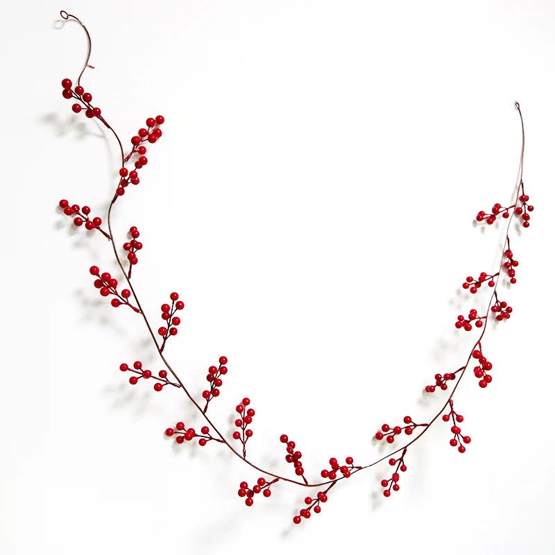 190cm Red Berry String Pendant – Christmas Tree & Party Decor