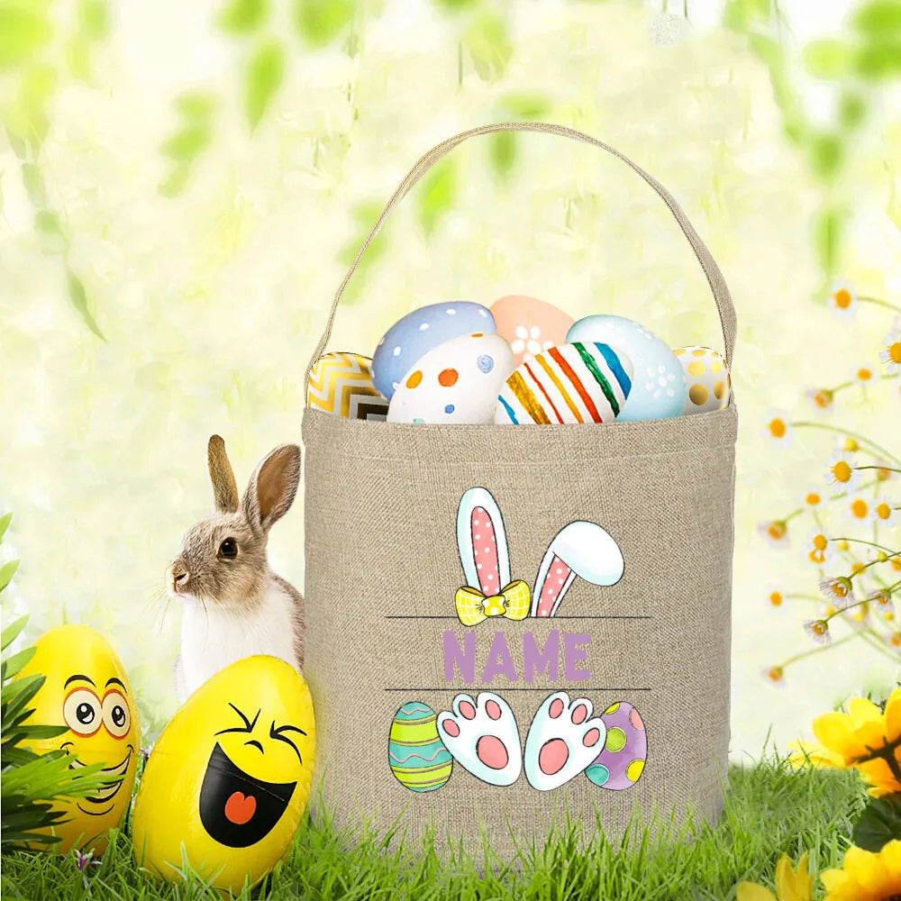 Personalized Easter Bunny Basket Bag – Kids Monogram Tote