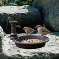 Retro Metal Bird Feeder Dish | Weatherproof Iron Garden Ornament