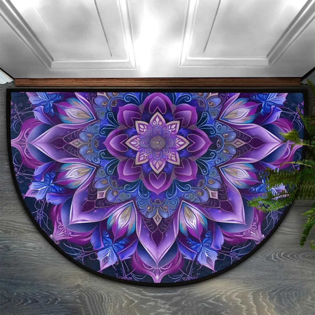 Semi-Circular Non-Slip Doormat – Indoor & Outdoor Entrance Rug