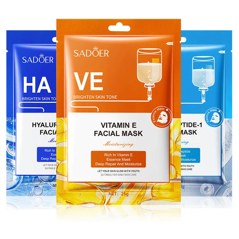 LAIKOU 15-Pack Vitamin E Hyaluronic Acid Sheet Face Mask