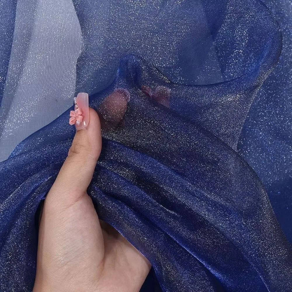 Glitter Organza Fabric – Shiny Tulle DIY Material 140cm Wide