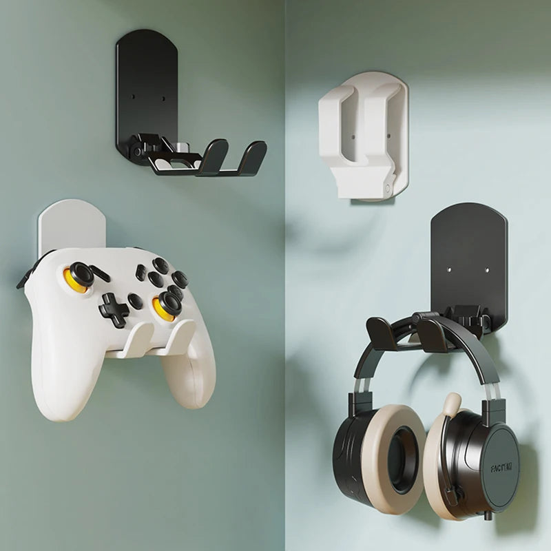 Foldable Game Controller & Headset Wall Mount Holder Stand