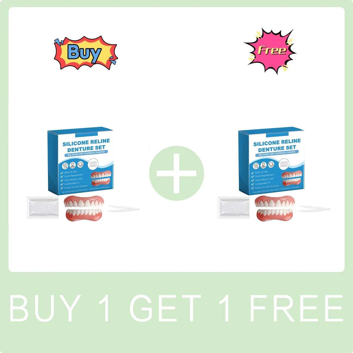 Silicone Soft Denture Reline Kit – Upper & Lower Set