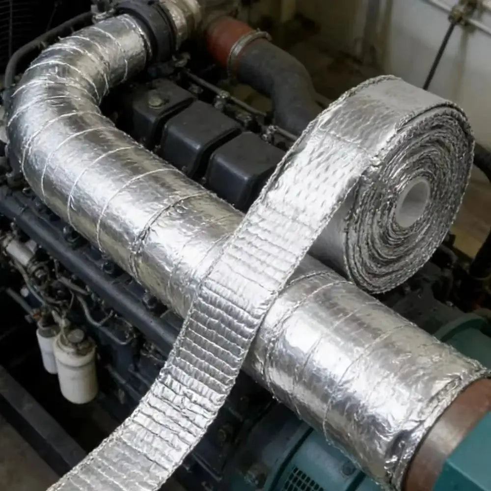 5M Fiberglass Exhaust Pipe Heat Wrap Tape | Aluminum Foil