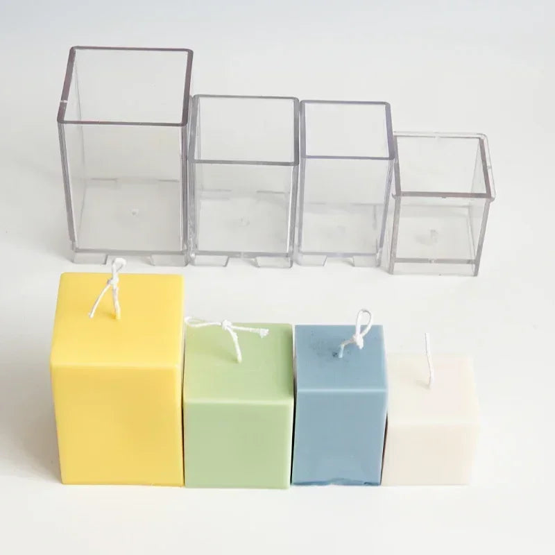 3D Square Column Candle Mold – DIY Plastic Candle Making Kit