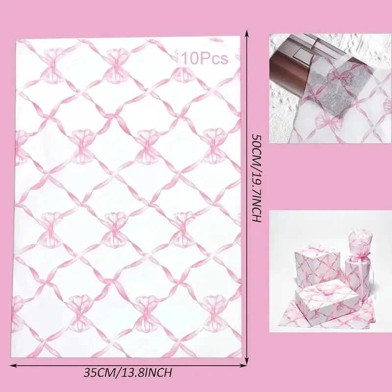 10-Sheet Bowknot Tissue Wrapping Paper – Wedding & DIY Crafts