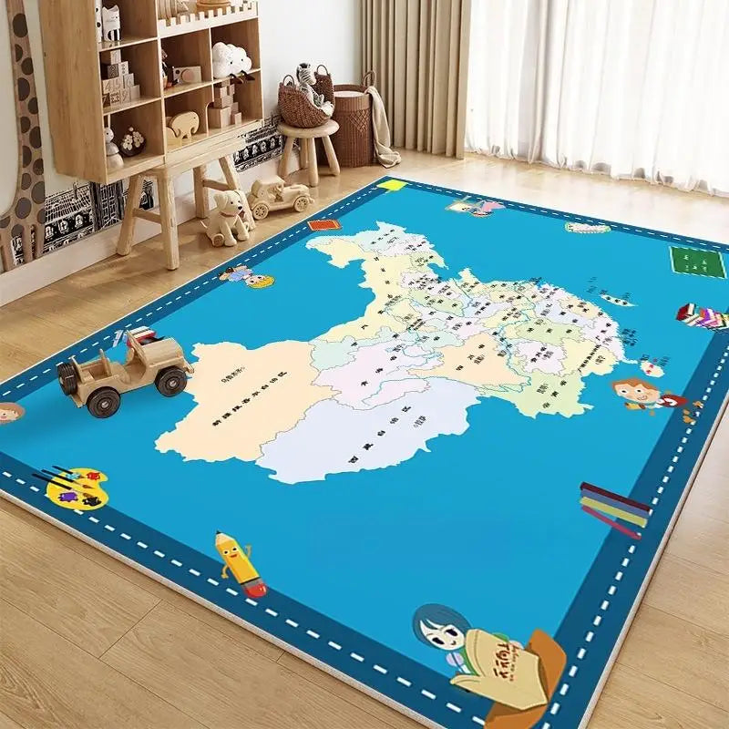 Kids Car Play Mat – City Traffic Rug, Non-Slip Playroom