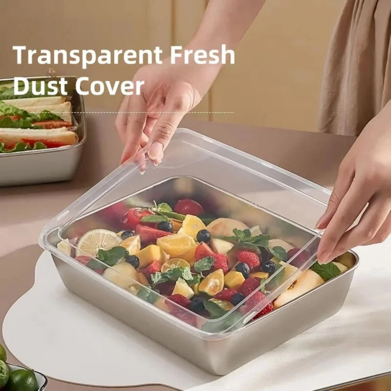 3-Piece Stainless Steel Airtight Lunch Box Food Storage Set