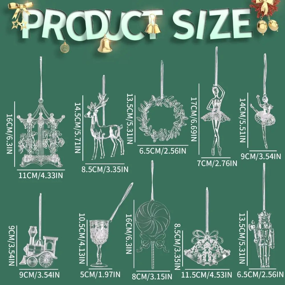 Acrylic Crystal Christmas Hanging Ornaments – Angel & Elk Pendants