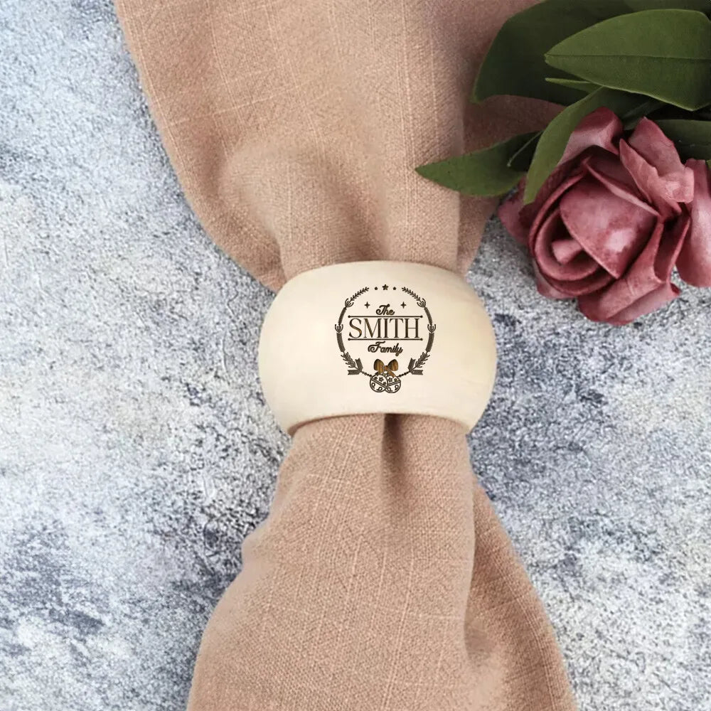 Personalized Christmas Napkin Rings – Reindeer & Xmas Tree